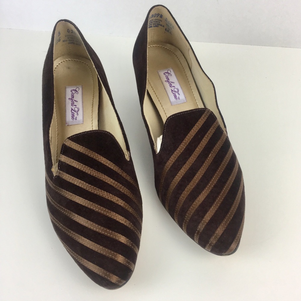 Vintage COMFORT ZONE Brown Suede Leather Padded insole 8.5